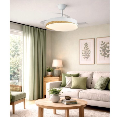 Ventilateur LED à pales rétractables Mars CCT Dim (48W)