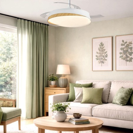 Ventilateur LED à pales rétractables Mars CCT Dim (48W)