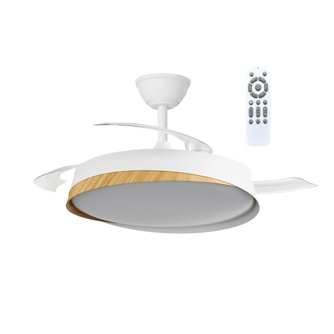 Ventilateur LED à pales rétractables Mars CCT Dim (48W)