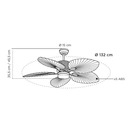 Ventilateur de plafond LED Palmar CCT Dim (20W)