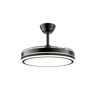 Ventilateur LED à pales rétractables Night Eco Noir CCT Dim (48W)