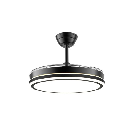 Ventilateur LED à pales rétractables Night Eco Noir CCT Dim (48W)