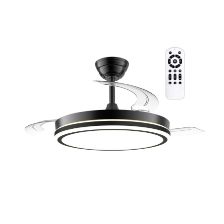 Ventilateur LED à pales rétractables Night Evo M Noir CCT Dim (60W)