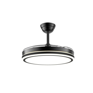 Ventilateur LED à pales rétractables Night Evo M Noir CCT Dim (60W)