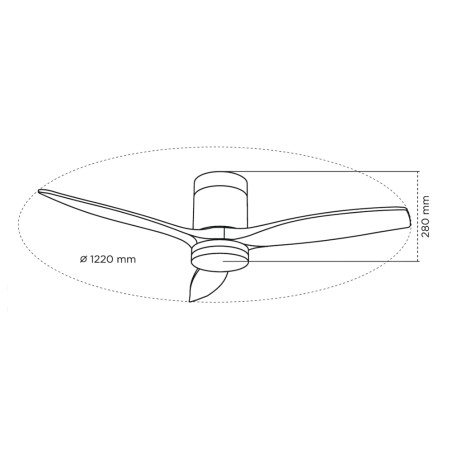 Ventilateur de plafond LED Nine Eco CCT Dim (20W)