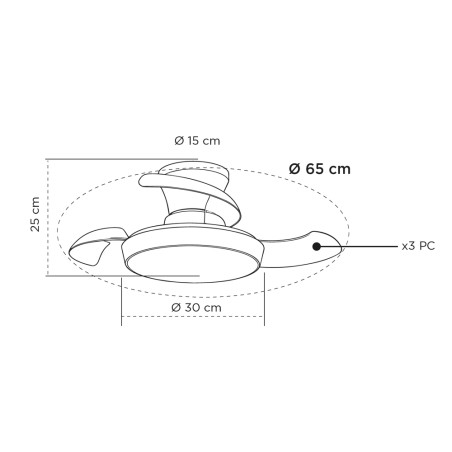 Ventilateur LED à pales rétractables Creta CCT Dim (34W)