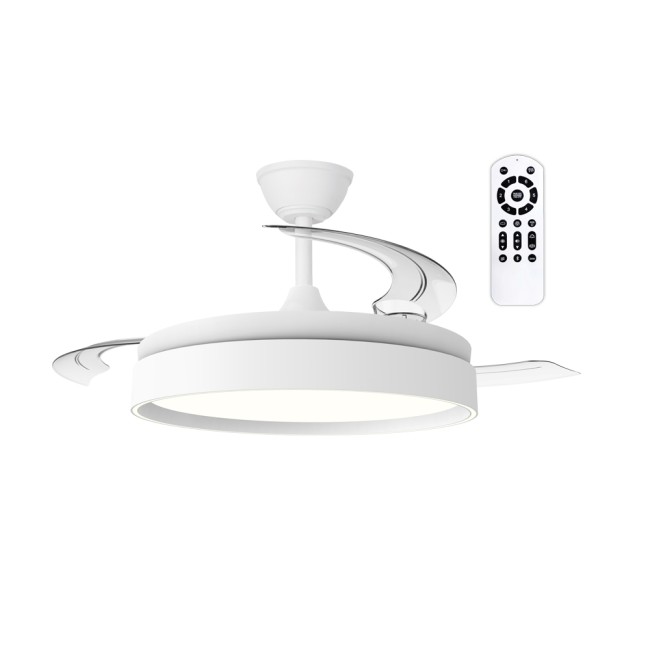Ventilateur LED à pales rétractables Glow Evo CCT Dim (60W)