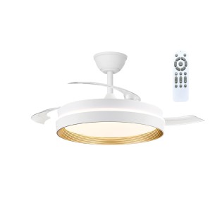 Ventilateur LED à pales rétractables Fiber CCT Dim (48W)