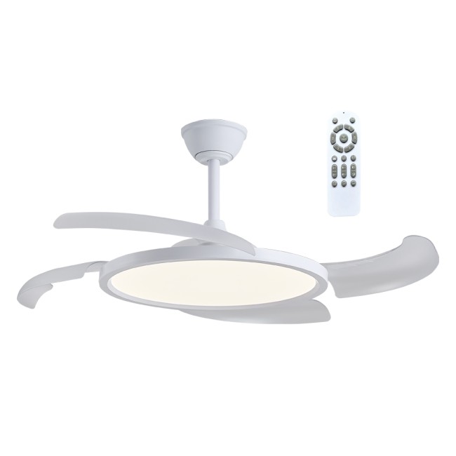 Ventilateur LED avec pales rétractables Key CCT Dim (43W)