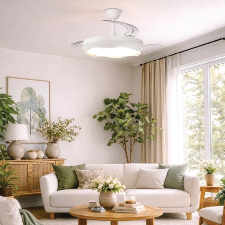 Ventilateur LED à pales rétractables Prius Evo CCT Dim (60W)