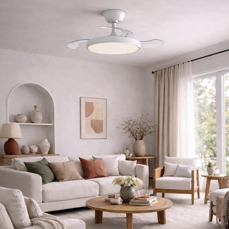 Ventilateur LED à pales rétractables Land CCT Dim (60W)