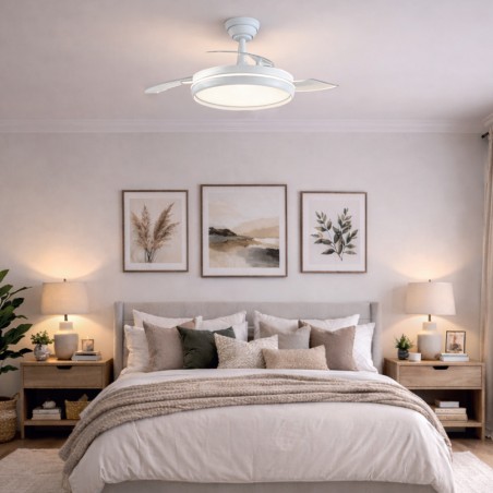 Ventilateur LED à pales rétractables Charly Evo CCT Dim (60W)