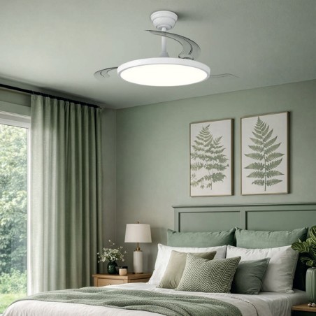 Ventilateur LED à pales rétractables Cookie CCT Dim (60W)