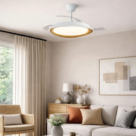 Ventilateur LED à pales rétractables Plenn CCT Dim (48W)