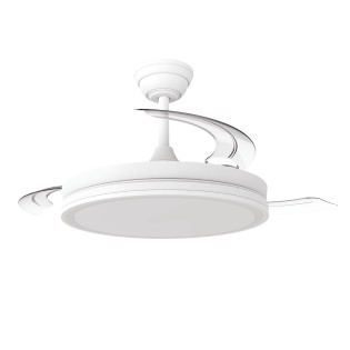 Ventilateur LED à pales rétractables Night Eco Blanc CCT Dim (48W)