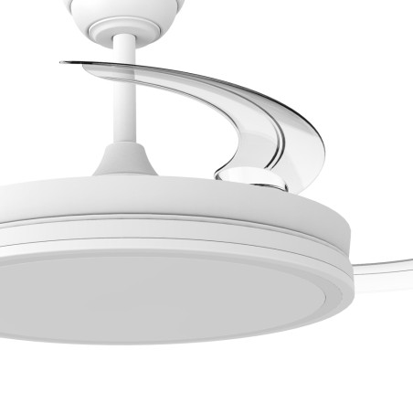 Ventilateur LED à pales rétractables Night Eco Blanc CCT Dim (48W)