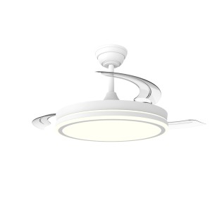 Ventilateur LED à pales rétractables Night Eco Blanc CCT Dim (48W)