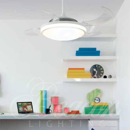 Ventilateur LED à pales rétractables Evo1 CCT Dim (40W)