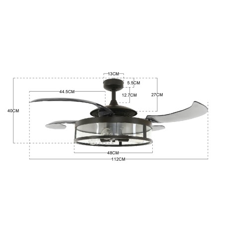 Ventilateur de plafond avec lumière Classic (3 lumieres)