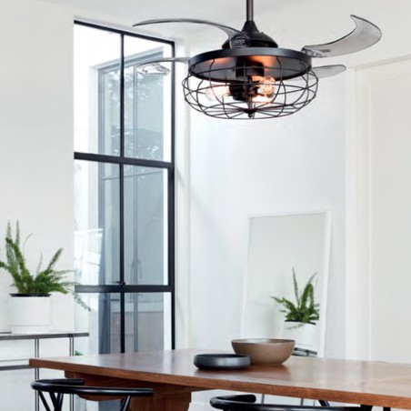 Ventilateur de plafond avec lumière Industri (3 lumieres)