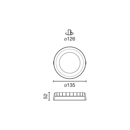 Encastré de plafond LED Croc (13W)