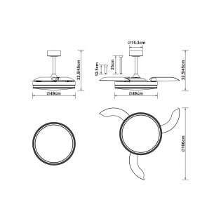 copy of Ventilador LED aspas desplegables Alaska Mini CCT Dim (45W)