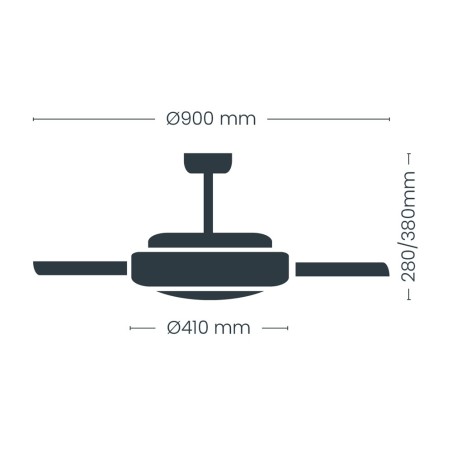 Ventilateur LED à pales rétractables Night Eco S CCT Dim (39W)