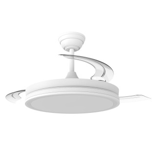 Ventilateur LED à pales rétractables Night Evo M Blanc CCT Dim (60W)