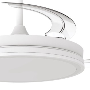 Ventilateur LED à pales rétractables Night Evo M Blanc CCT Dim (60W)