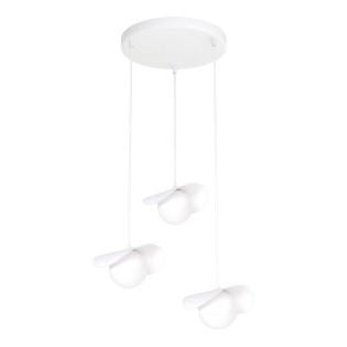 Suspension Serelia blanche (3 lumières)