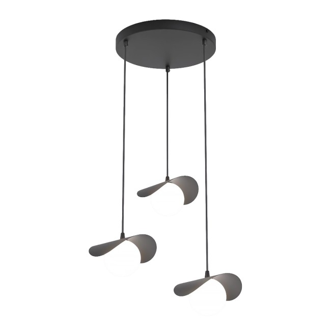 Suspension Serelia noire (3 lumières)
