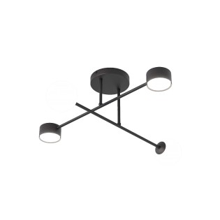 Lampe de plafond Varli noire (4 lumières)