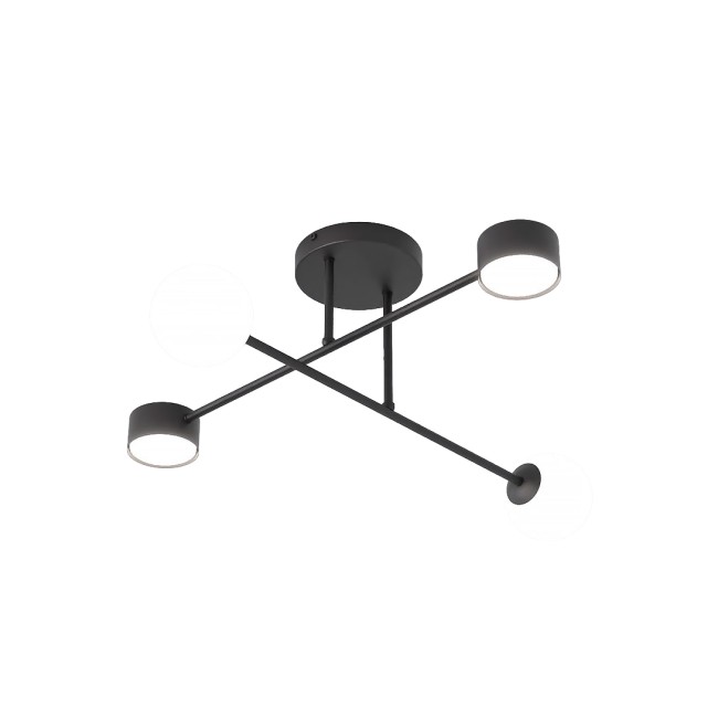 Lampe de plafond Varli noire (4 lumières)
