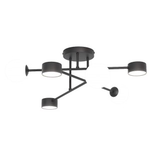Lampe de plafond Varli noire (6 lumières)