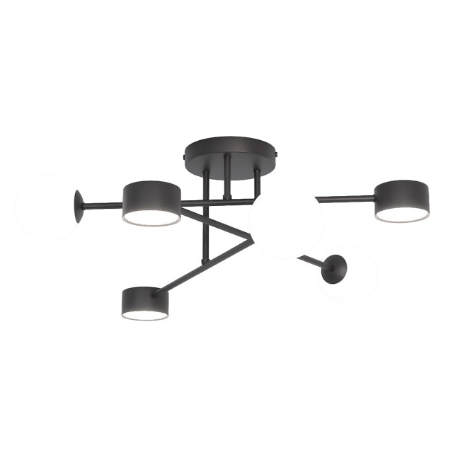 Lampe de plafond Varli noire (6 lumières)