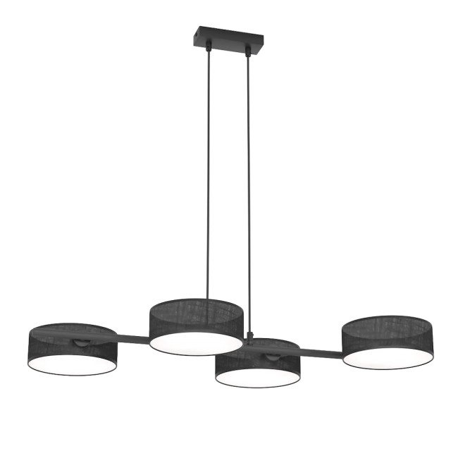 Suspension Troma noire (4 lumières)