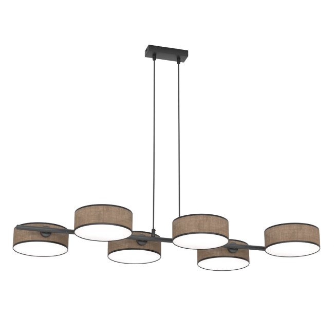 Suspension Troma marron+noir (6 lumières)