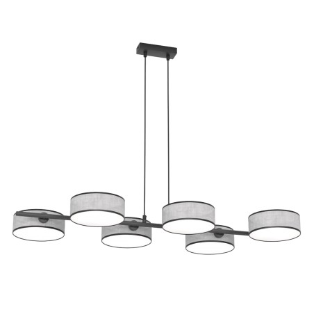 Suspension Troma gris+noir (6 lumières)