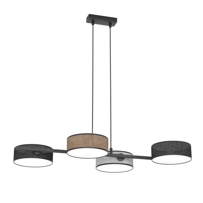 Suspension Troma noir+marron+gris (4 lumières)