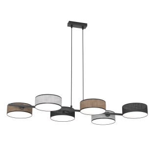 Suspension Troma noir+marron+gris (6 lumières)