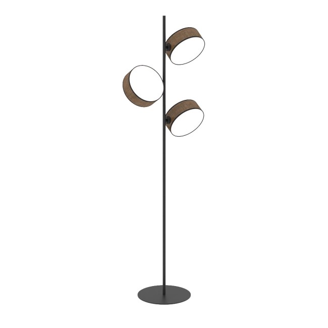 Lampe sur pied Troma marron+noir (3 lumières)