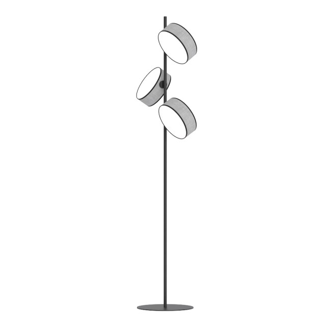 Lampe sur pied Troma gris+noir (3 lumières)