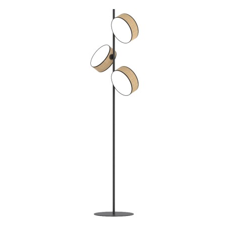 Lampe sur pied Troma ratan+noir (3 lumières)