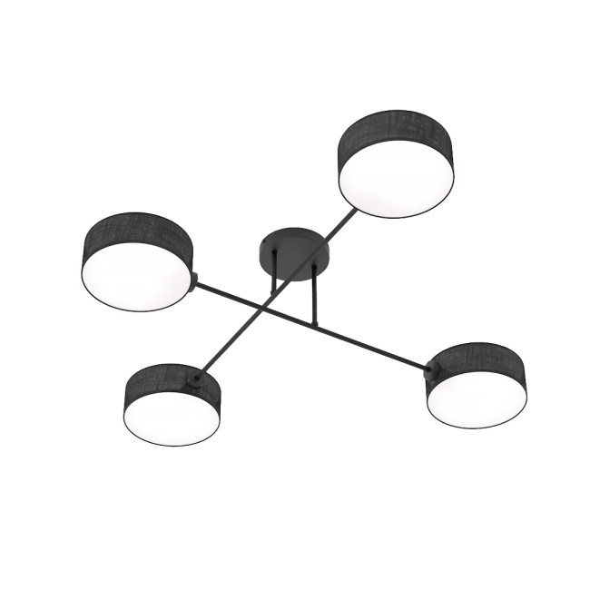 Lampe de plafond Lorix noire (4 lumières)