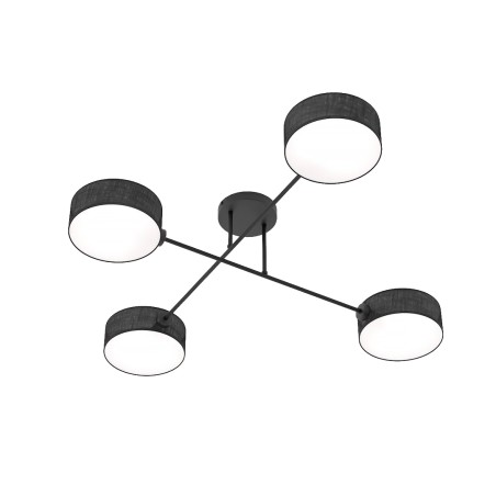 Lampe de plafond Lorix noire (4 lumières)