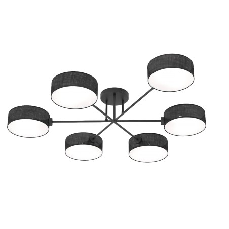 Lampe de plafond Lorix noire (6 lumières)