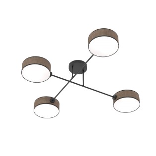 Lampe de plafond Lorix marron+noir (4 lumières)