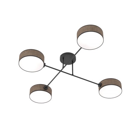Lampe de plafond Lorix marron+noir (4 lumières)