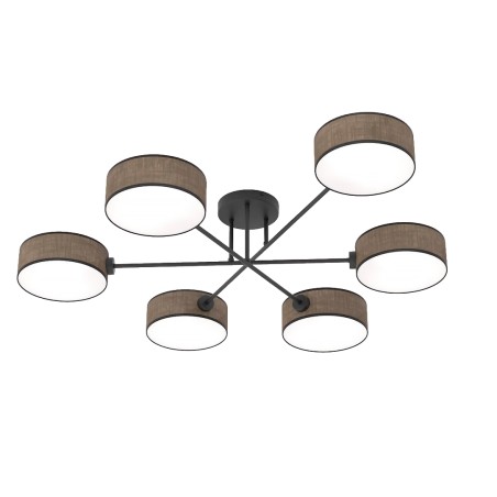 Lampe de plafond Lorix marron+noir (6 lumières)