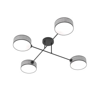 Lampe de plafond Lorix gris+noir (4 lumières)